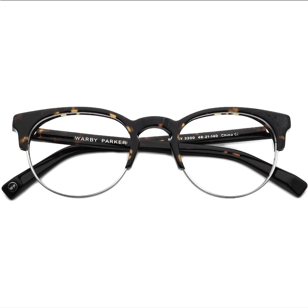 Warby Parker Ripley 3200 Whiskey Tortoise & Silver Round Glasses